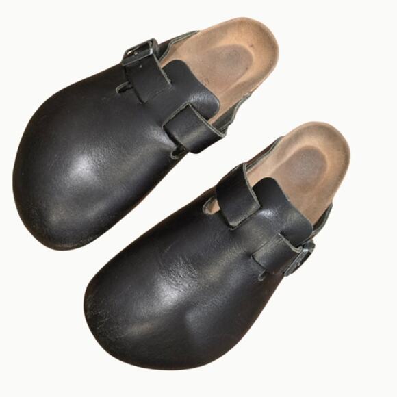 Vintage Birkenstock Boston Women's Sandal in Black Leather – EUC Size 10 - Picture 3 of 5